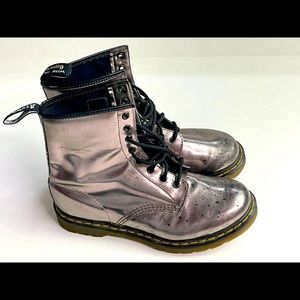 Dr Martens 13499 Platinum Metallic 8 Eye Boots